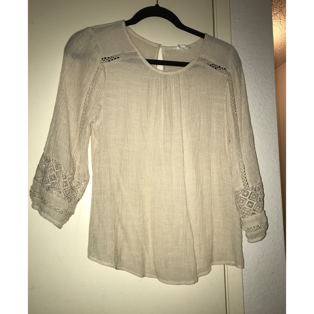 Ivory mid sleeve blouse